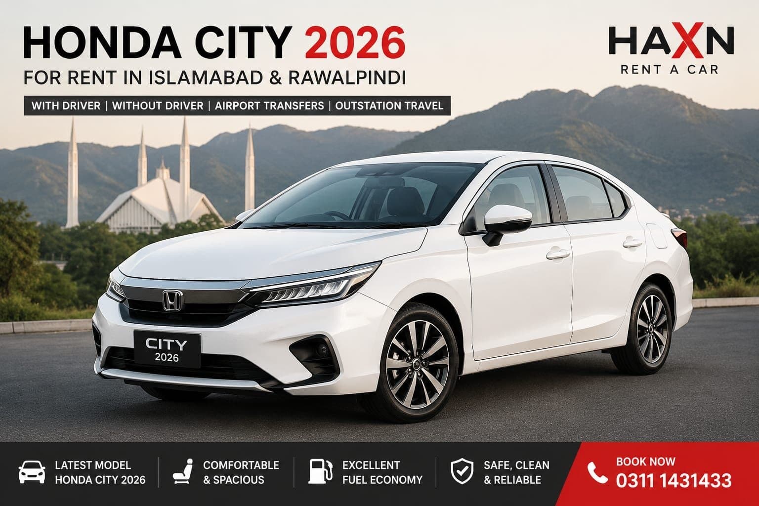 Honda City CVT 2026 for rent